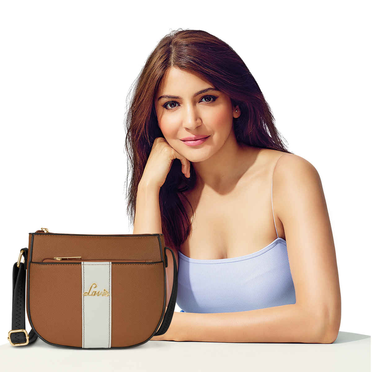 Lavie Women's Colourblock Spade Crossbody Sling Bag | Ladies Purse Handbag | Tan