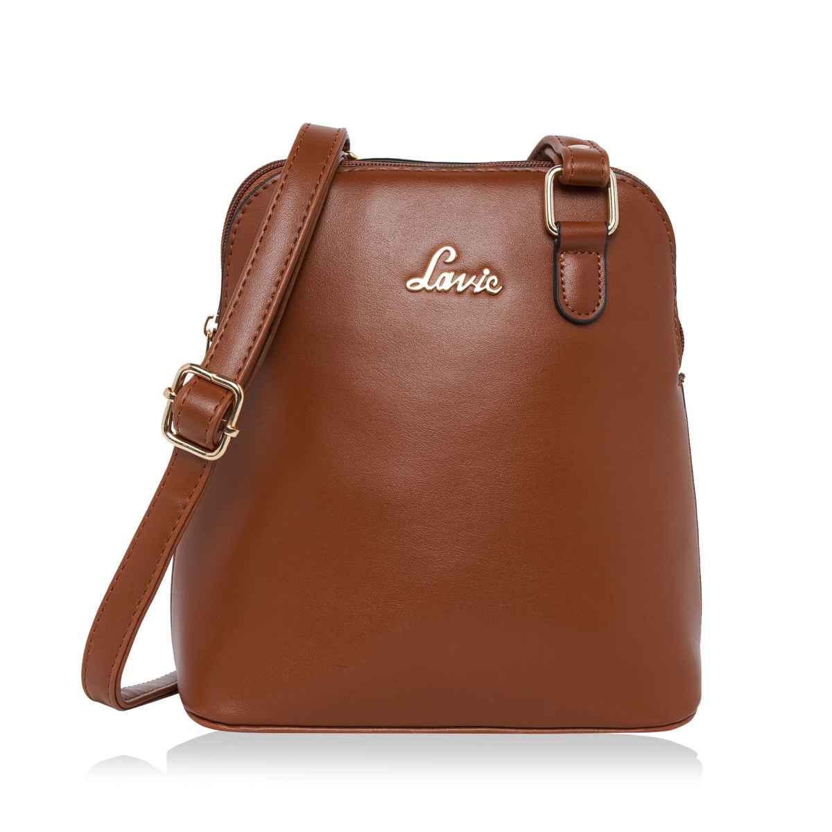 Lavie Women's Merlin Vertical Dome Cross Body Sling Bag | Ladies Purse Handbag | Tan