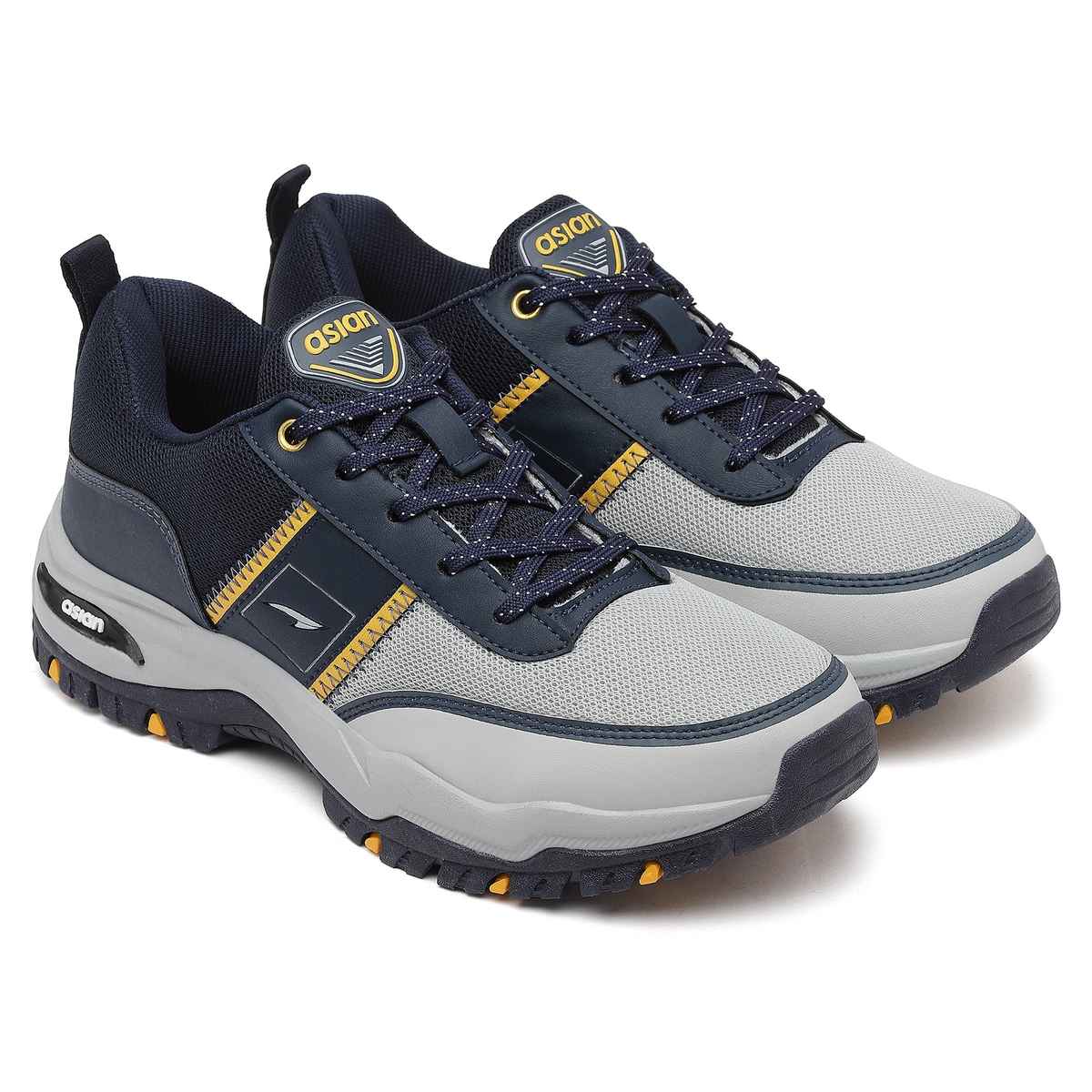 Asian Everest-02 Trekking Shoes For Men Navy Mustard | UK-9
