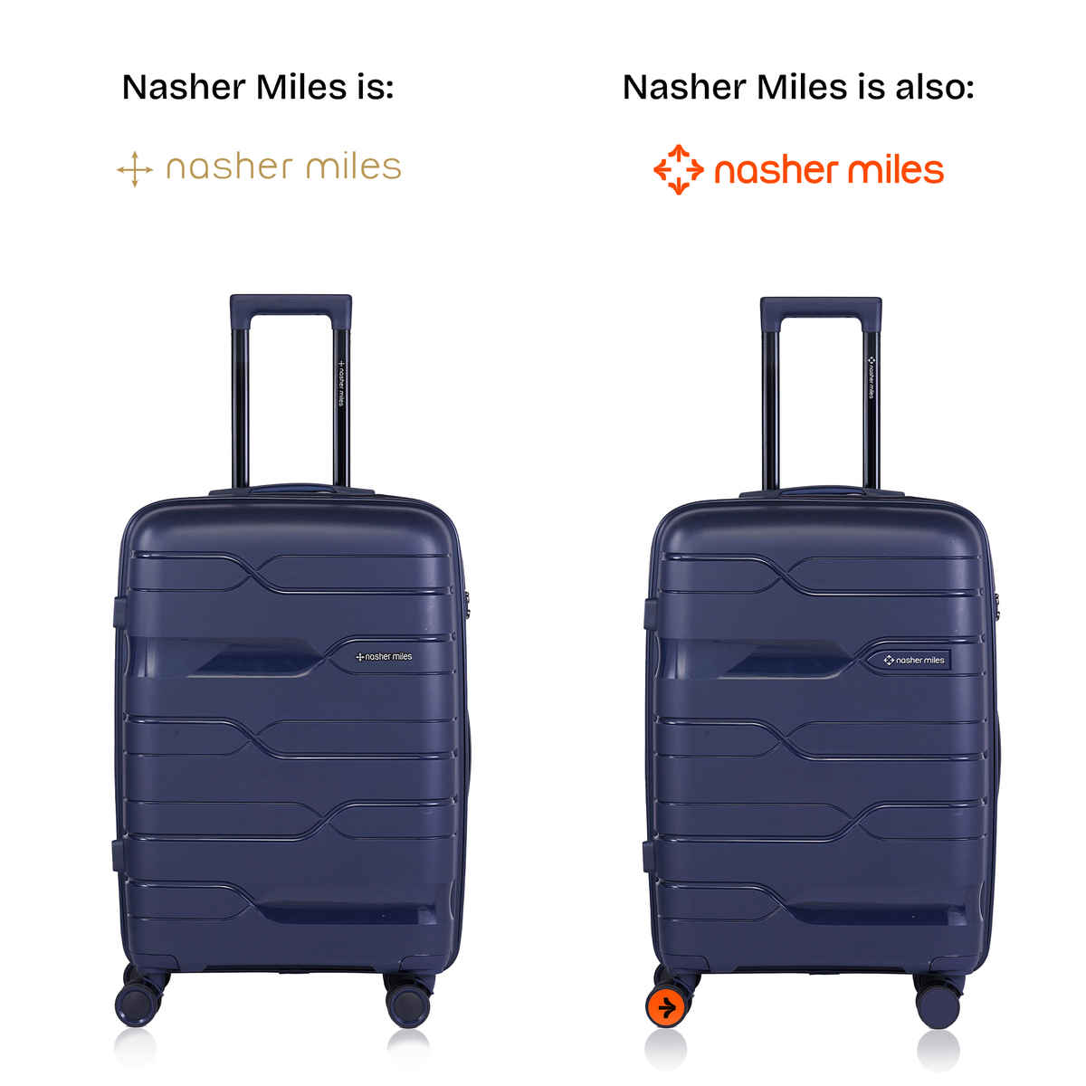 Nasher Miles Paris Check-In Hard Sided Polypropylene 24 Inch|65 cm Trolley Bag - Navy Blue