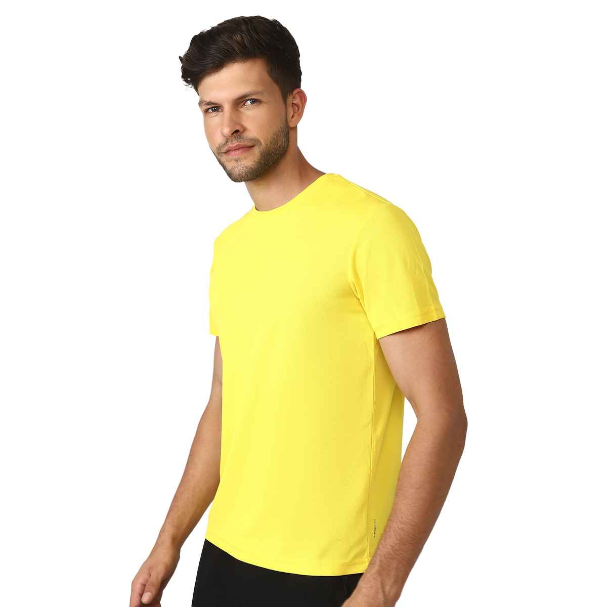 hummel Men's Budoc Round Neck Solid Regular Fit Gym T-shirt | Yellow - XL
