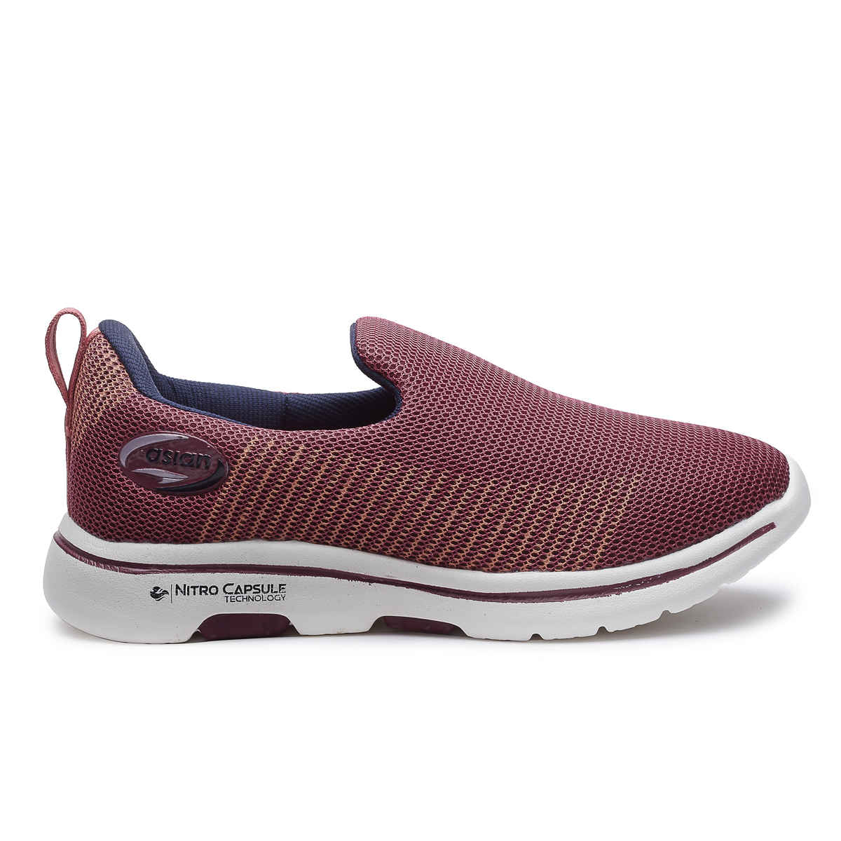 Asian Women s Firefly-111 Mauve Navy Slipon Shoes | UK-4