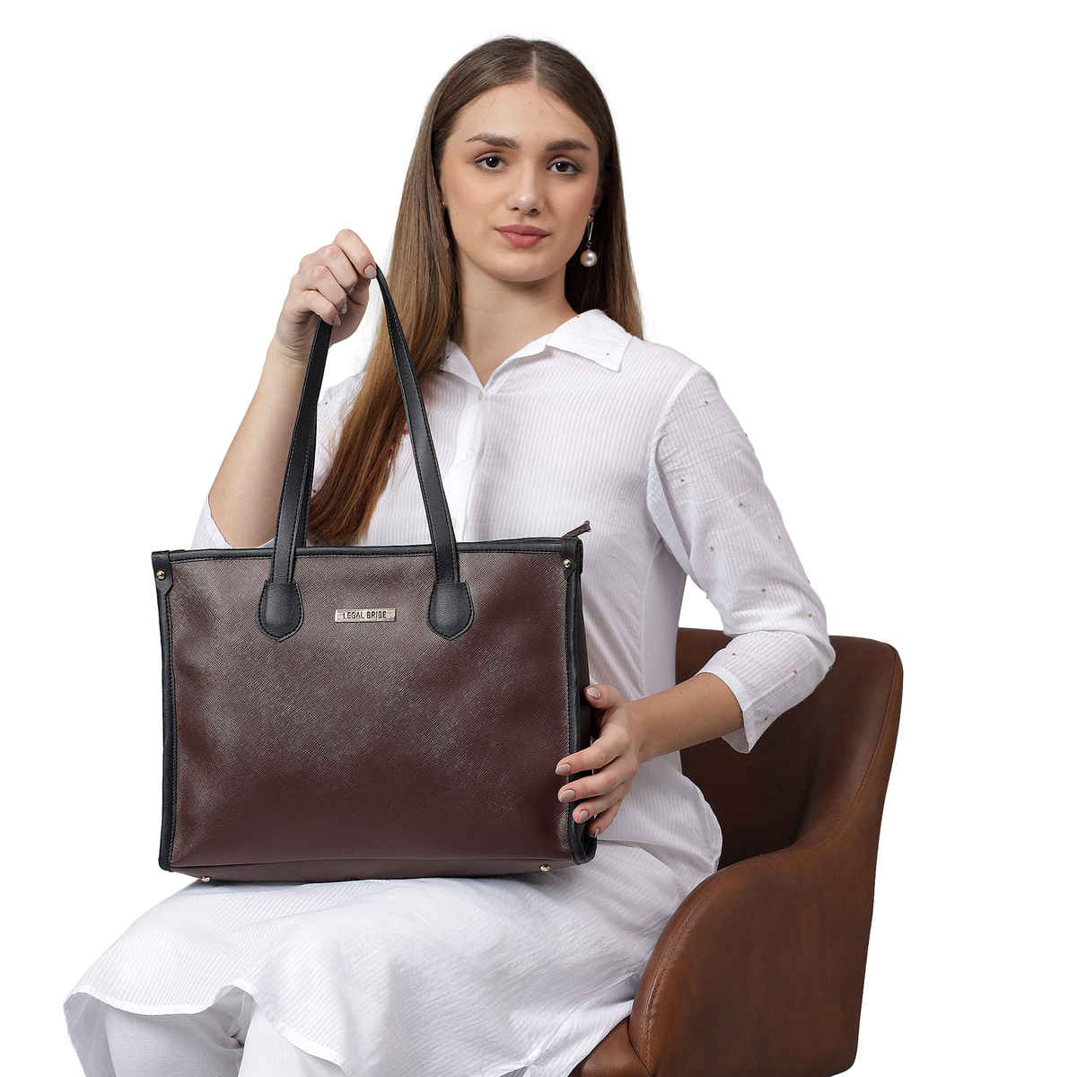 Legal Bribe Women's Textured Tote Bag | LB1908 | Brown