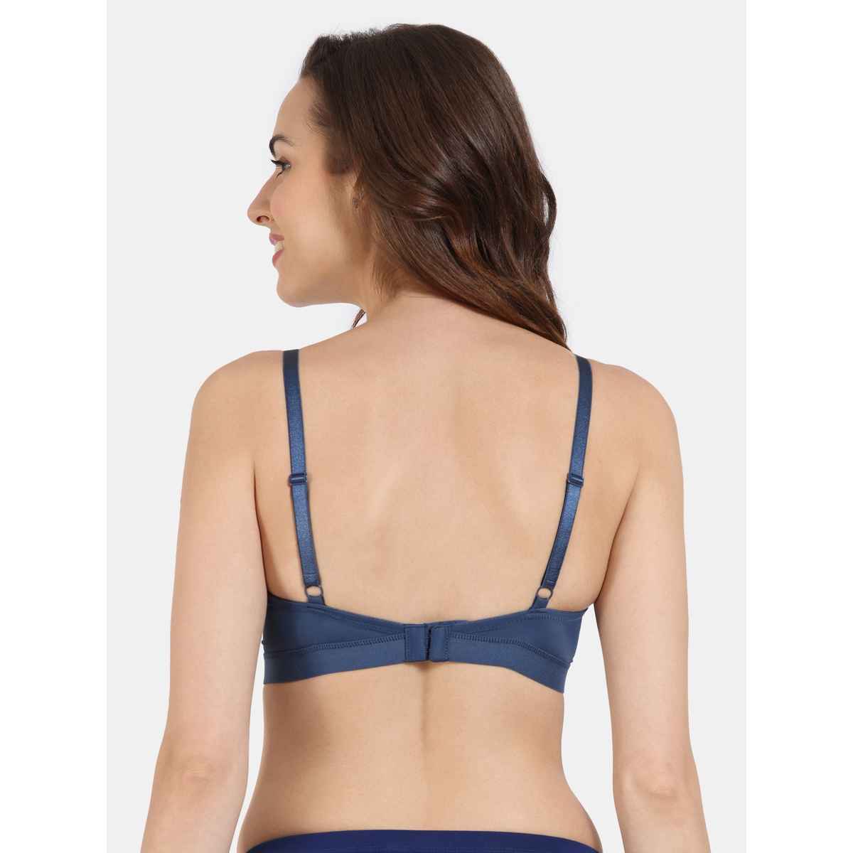 Zivame Women's Beautiful Basics Padded Non Wired 3/4Th Coverage T-shirt Bra | Blue - 34C