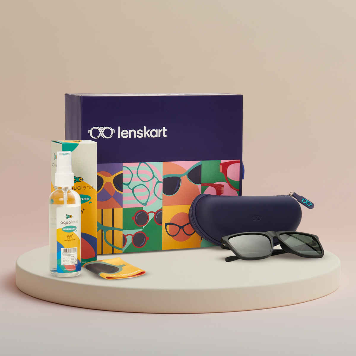 Lenskart Gift Box- (Sunglasses,Lens Cleaner, Cleaning Cloth, Carry Pouch)