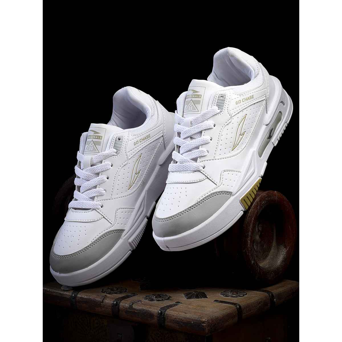 Asian Men s Mexico-01 White Grey Sneakers | UK-9