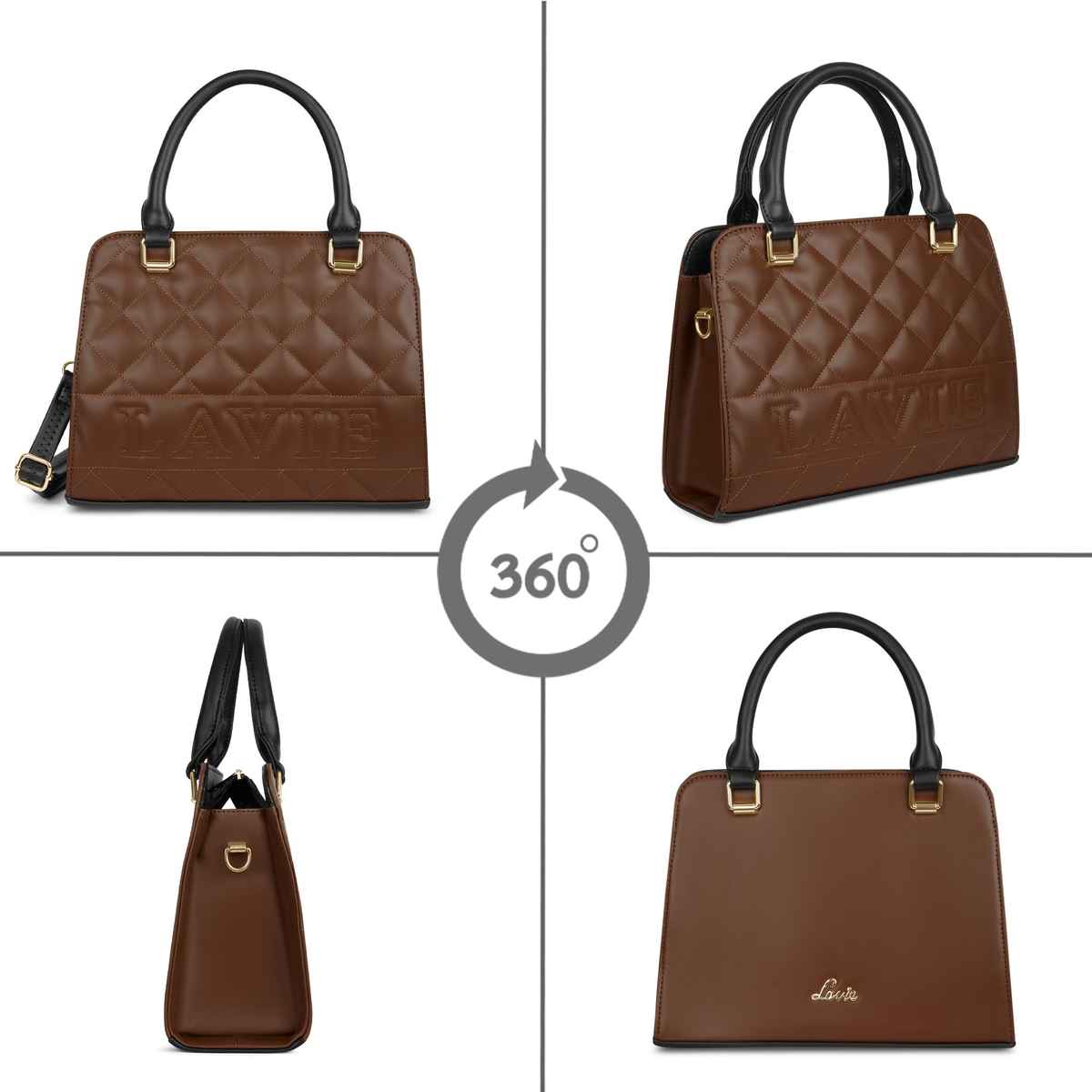 Lavie Womens Quilt Joanna Small Satchel Handbag D Tan