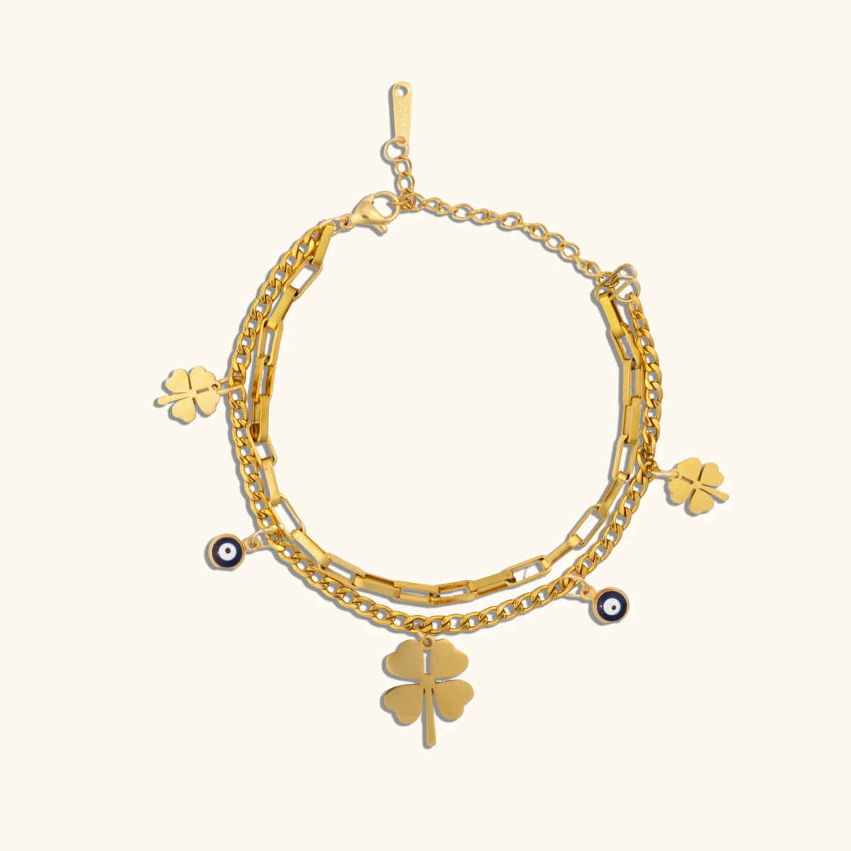 ZAISHA 18K Gold Plated Evil Eye Flower Bracelet Stack | Birthday | Anniversary | Valentines gift