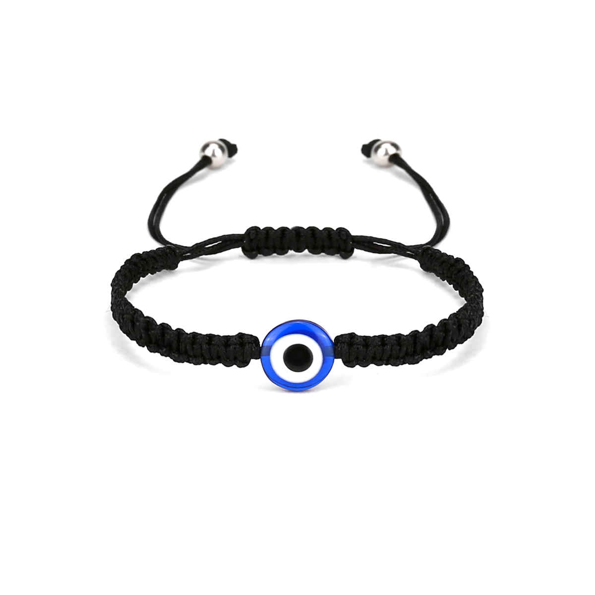Yellow Chimes Unisex Black & Blue Evil Eye Bead Wraparound Bracelet