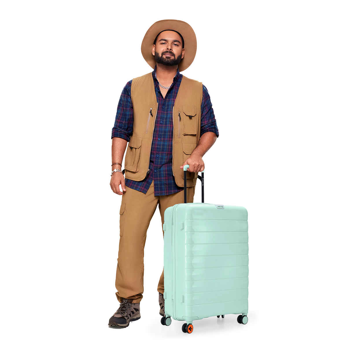 Nasher Miles Vienna Check-In Hard Sided Polypropylene- 28 Inch - 75 cm Trolley Bag- Cool Mint