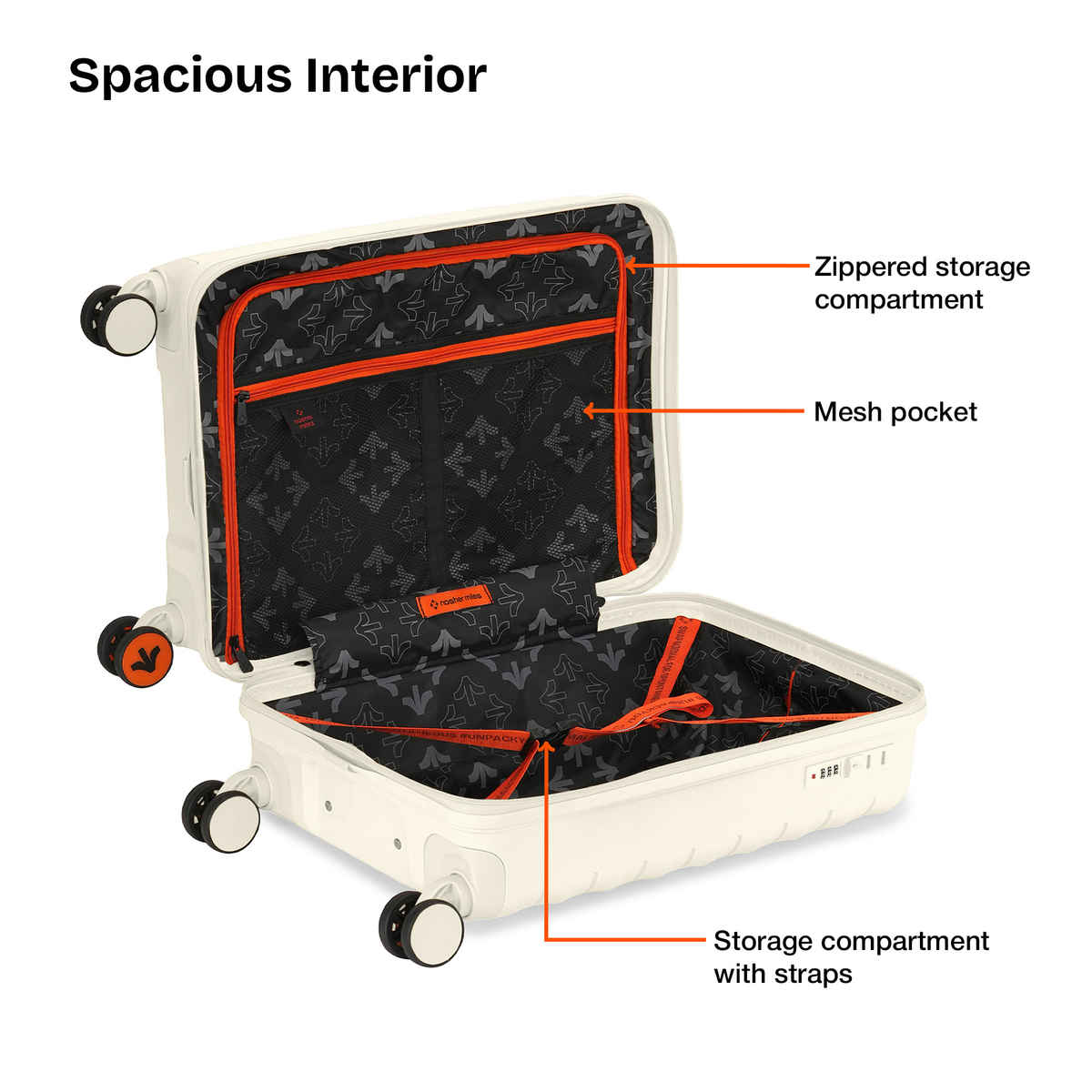 Nasher Miles Vienna Cabin Hardside Polypropylene 20 Inch-55 cm Trolley Bag- Cream