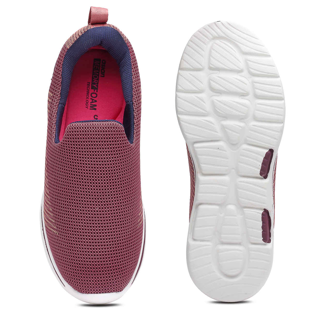 Asian Women s Firefly-111 Mauve Navy Slipon Shoes | UK-4