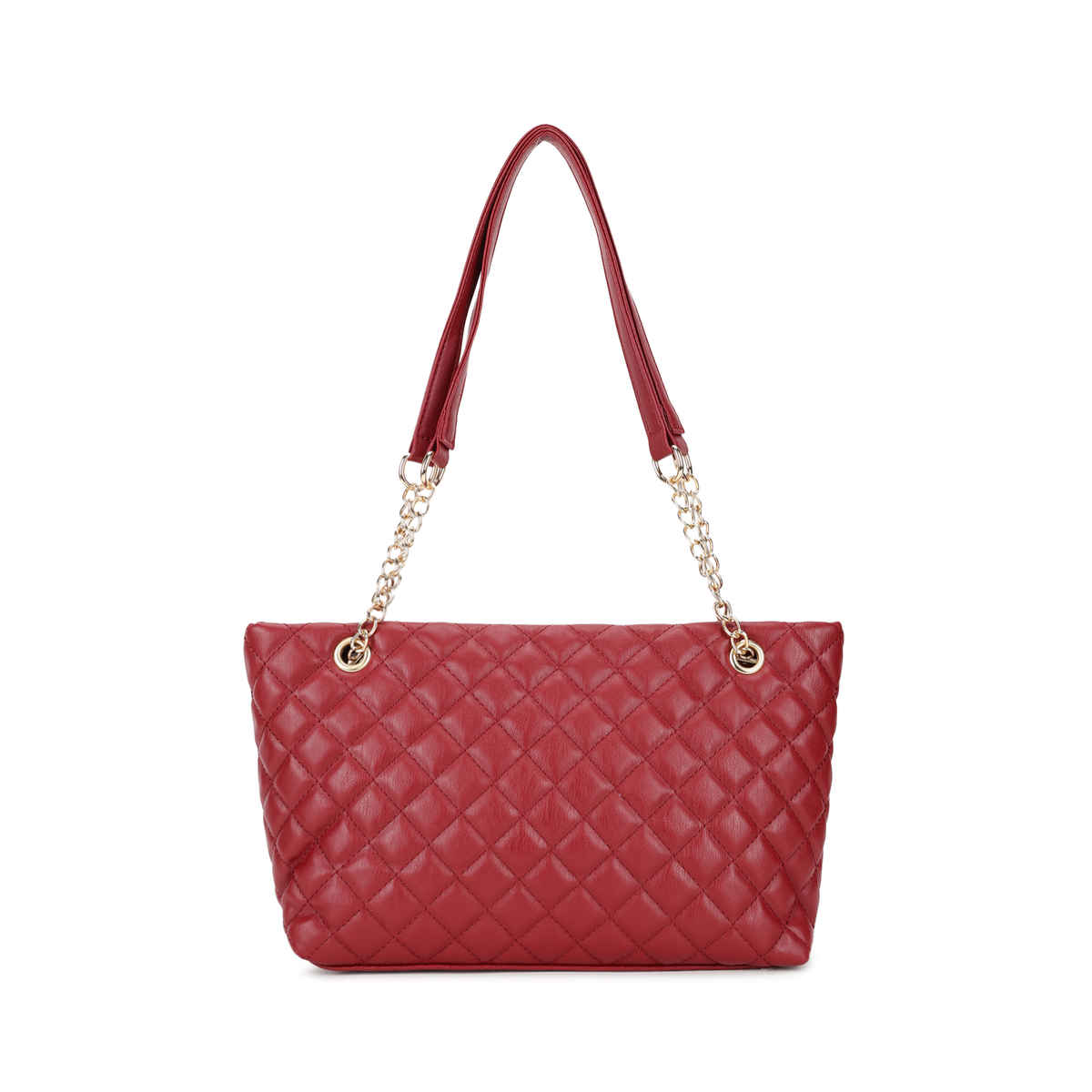 Fastrack PU Quilted Tote Bag for Women | Maroon