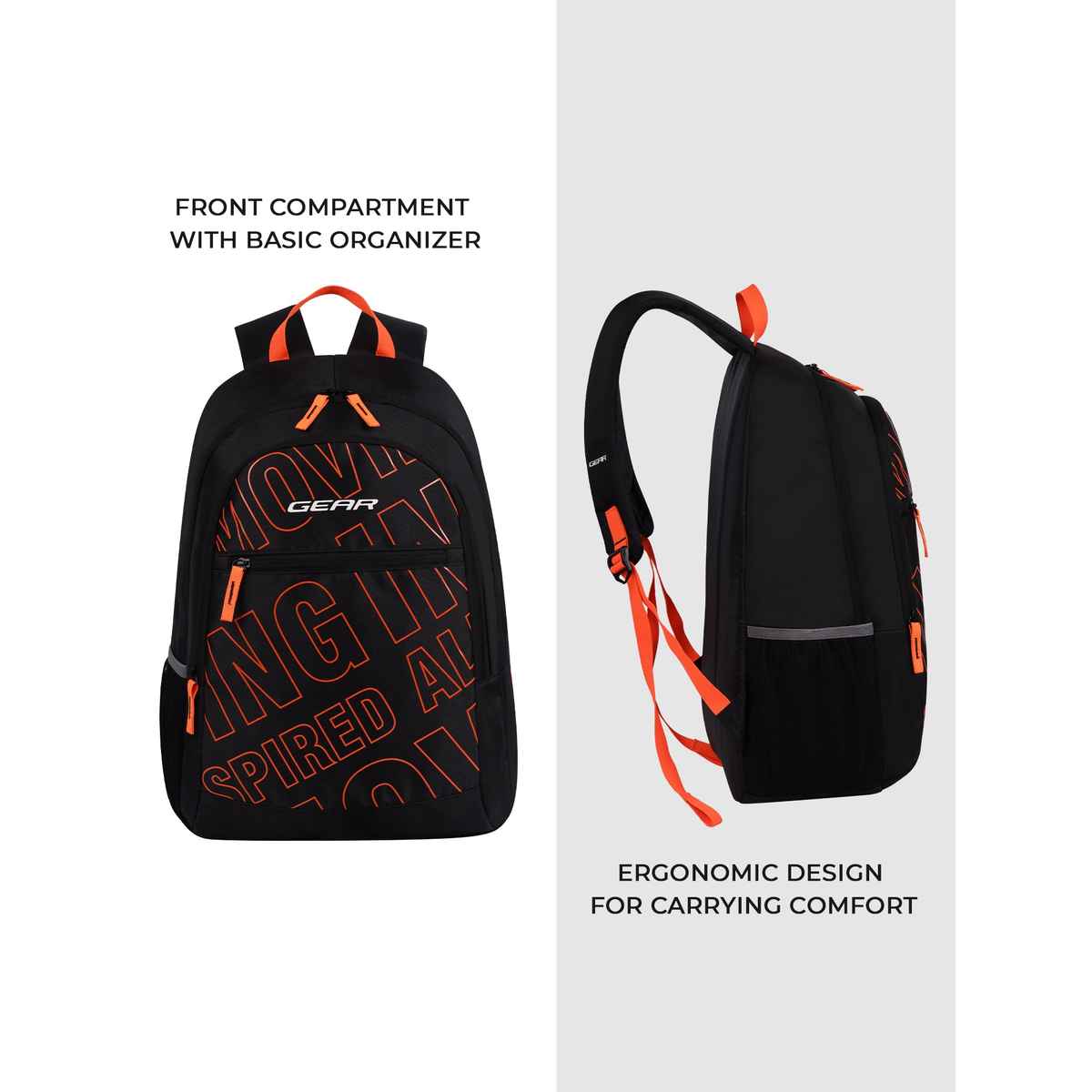 Gear Move on Back Pack - Black Orange