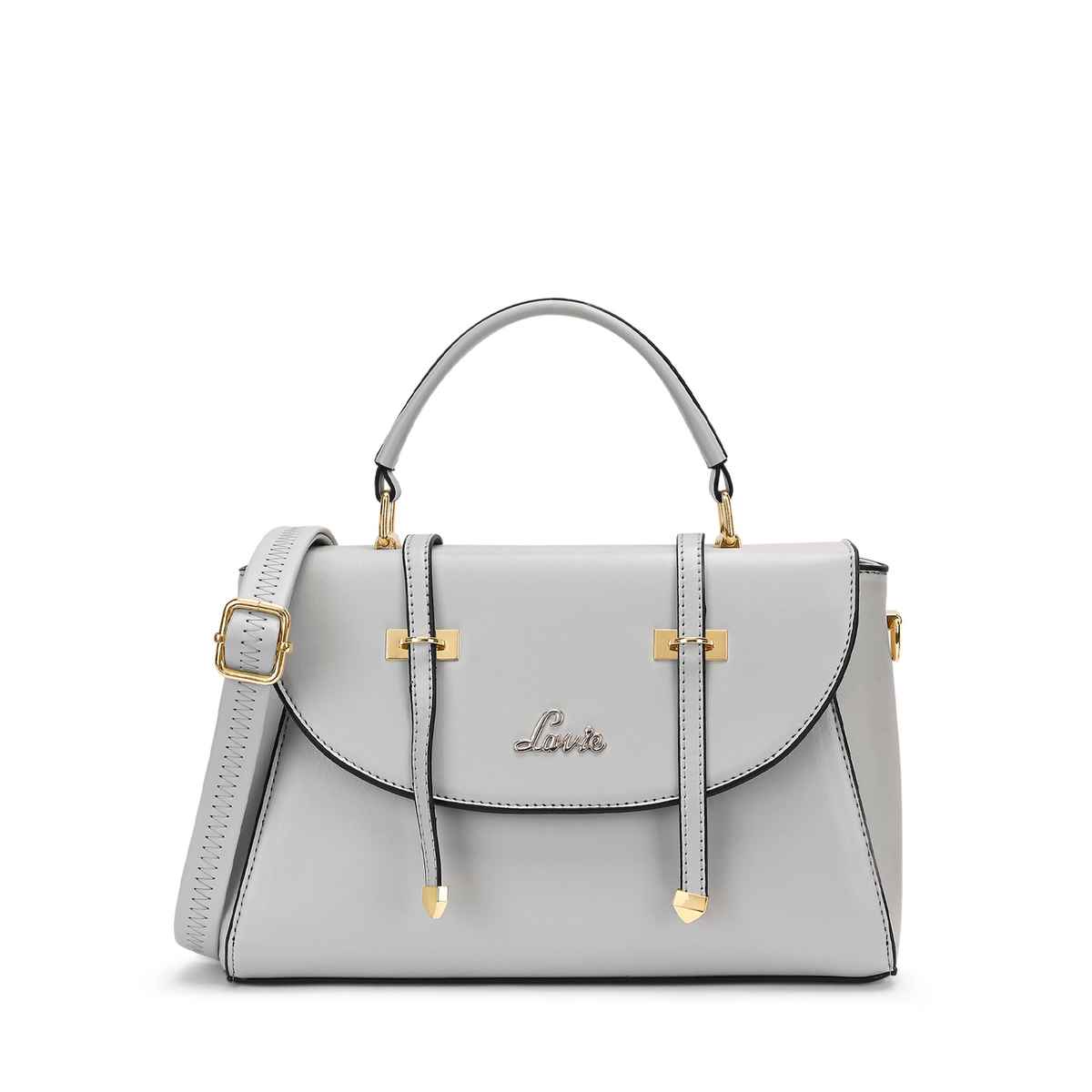 Lavie Women's Beech Flap Satchel Handbag | Ladies Purse | Shoulder Bag | Large | Light Grey