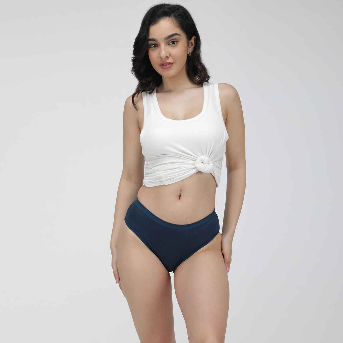 Amul Comfy Women's Cotton Plain Panty | Outer Elastic | Assorted - 80 cm