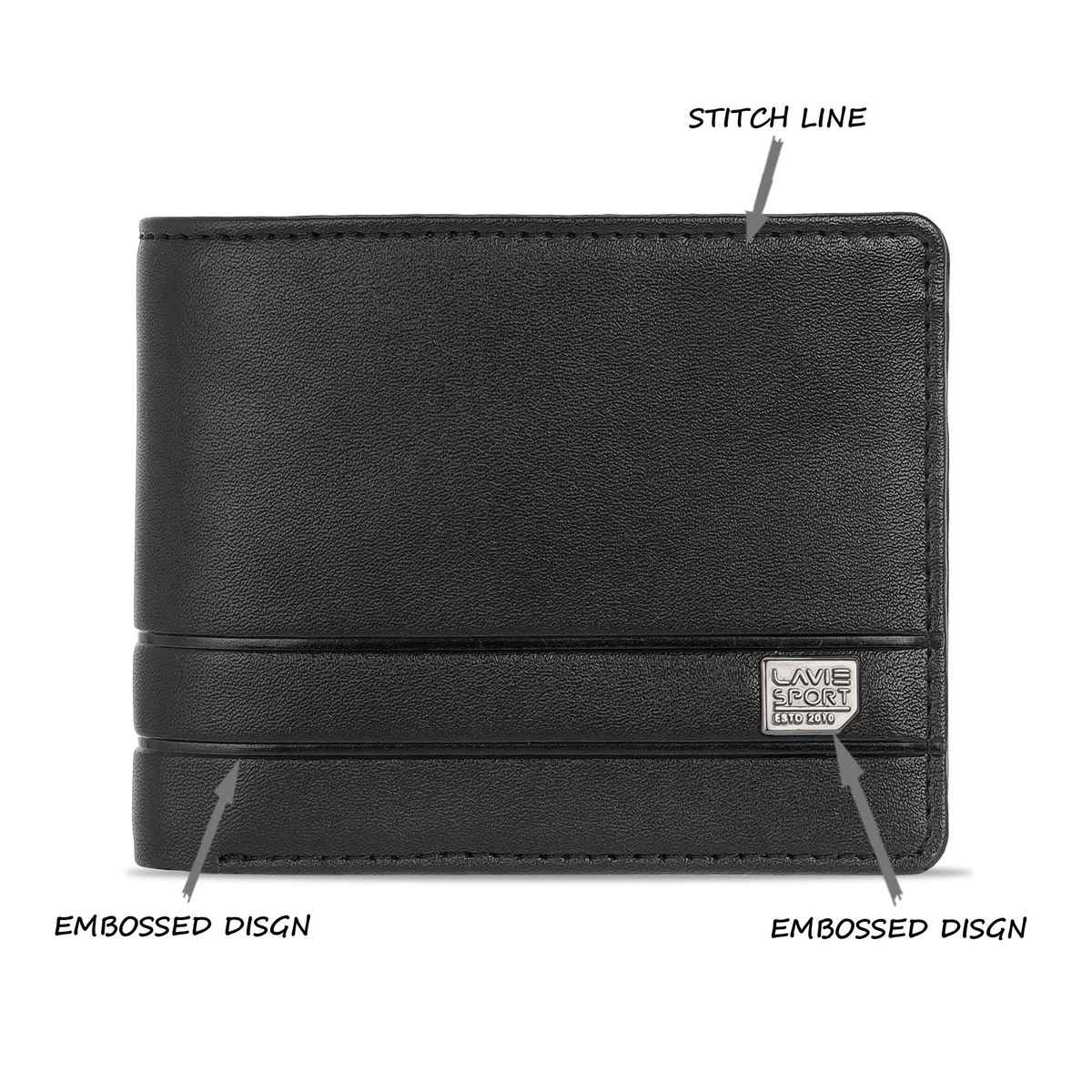 Lavie Sport Men's Faux Leather Wallet | Black - One Size