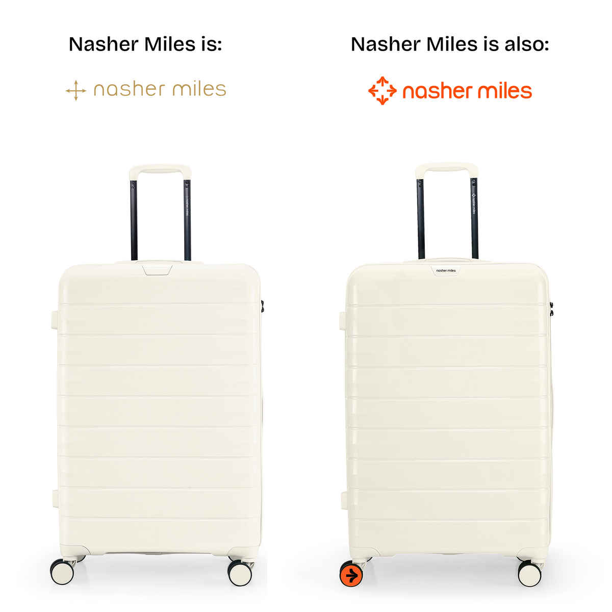 Nasher Miles Vienna Check-In Hardside Polypropylene 24 Inch-65 cm Trolley Bag- Cream