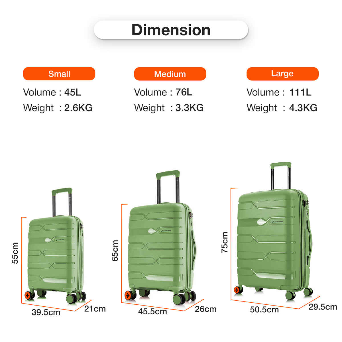 Nasher Miles Paris Check-In Hard Sided Polypropylene- 24 Inch - 65 cm Trolley Bag- Avacado Green