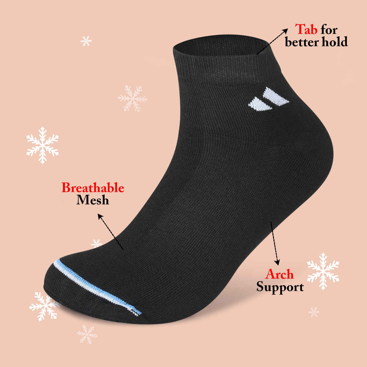 Sjeware Unisex Solid Cotton Ankle Length Socks | PN-BWBK | Multicolour