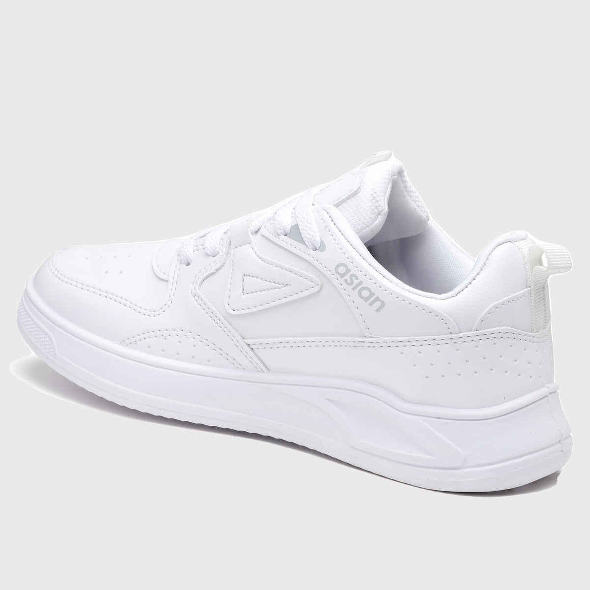 Asian Men s Moscow-01 Full White Sneakers | UK-8