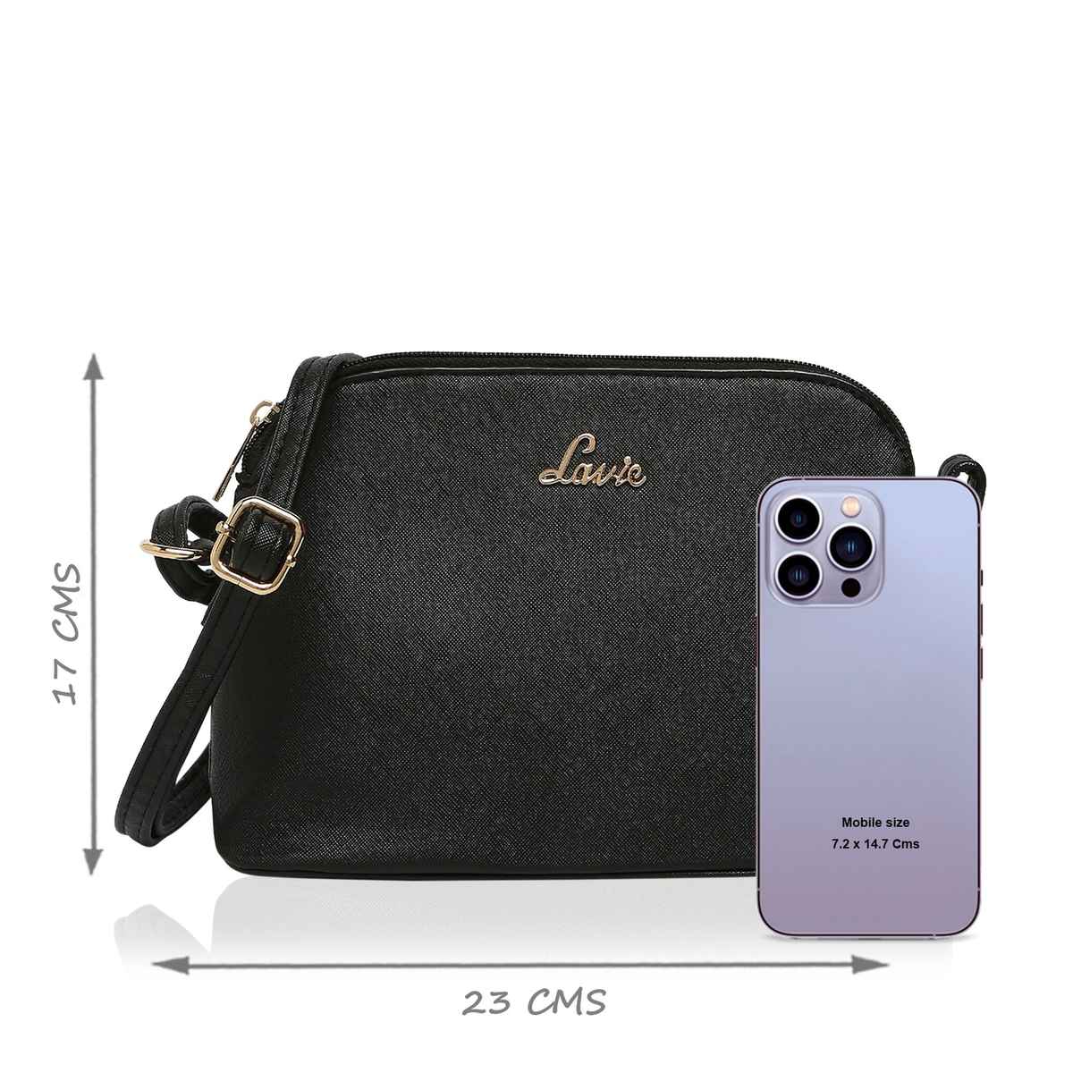 Lavie Women's Csb Synthetic Leather Satchel Bag | Medium | Black