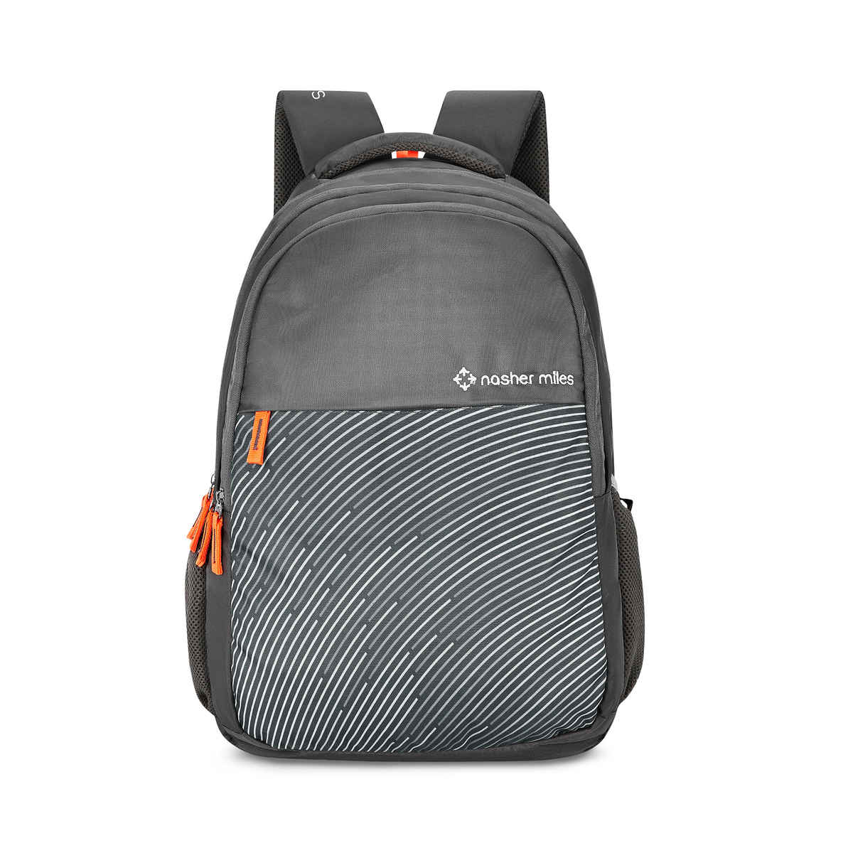 Nasher Miles Wave Backpack- Unisex- 3 Compartment Casual College Bag- Grey- 45L