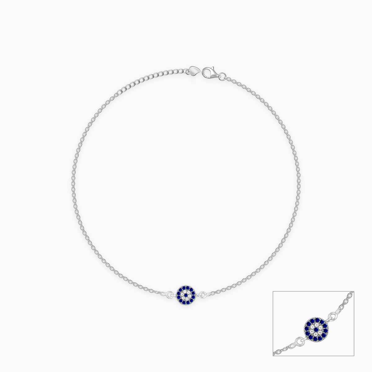 Giva Silver Protective Eye Anklet