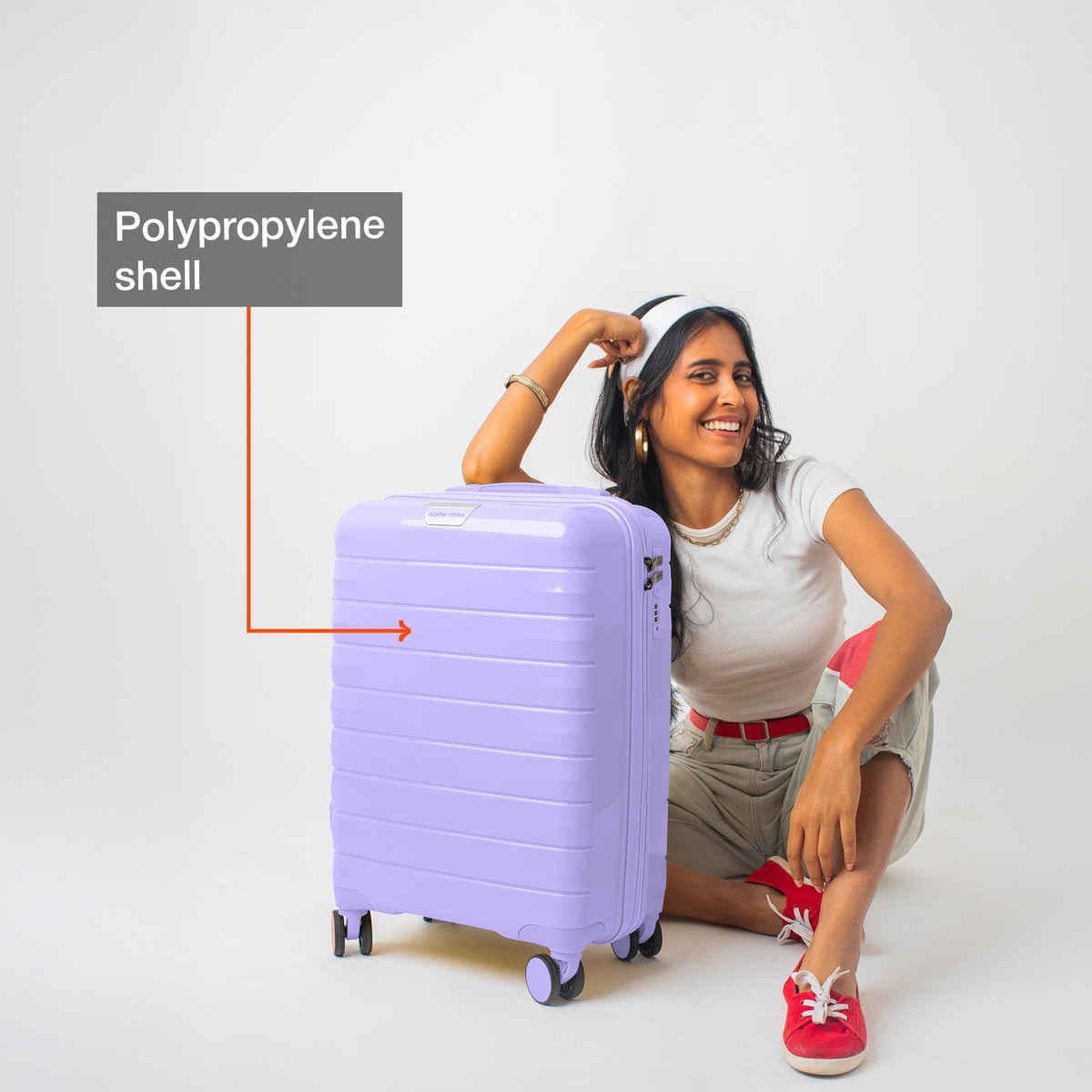 Nasher Miles Vienna Cabin Hard Sided Polypropylene 20 Inch|55 cm Trolley Bag - Purple