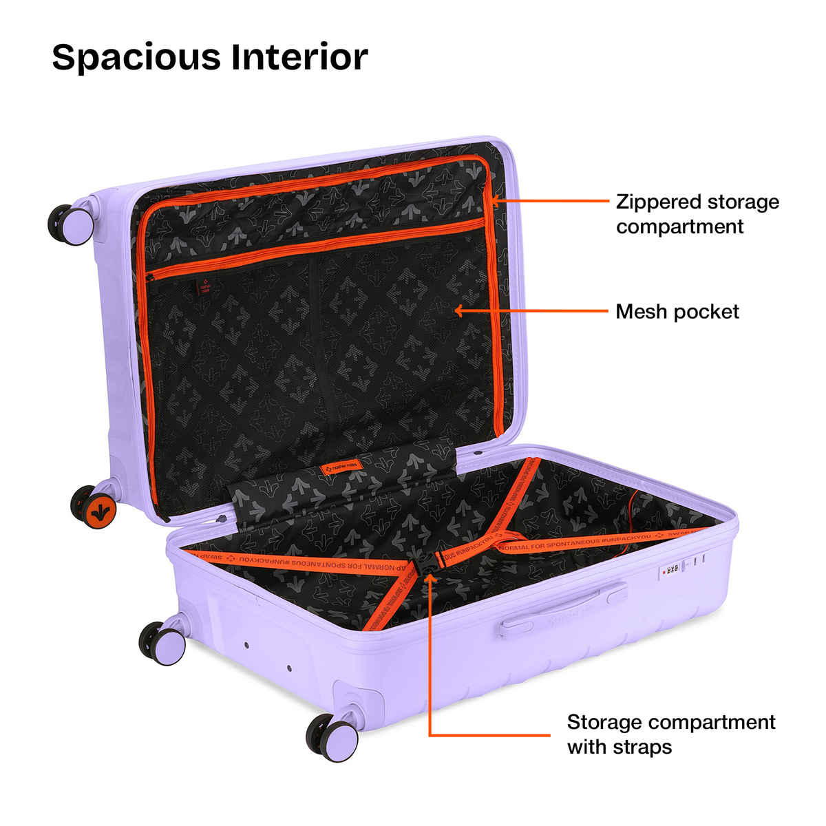 Nasher Miles Vienna Check-In Hard Sided Polypropylene 24 Inch|65 cm Trolley Bag - Purple