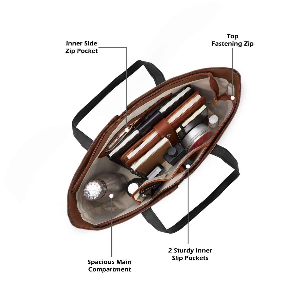 Lavie Women's Lyla Colourblock Tote Handbag | Ladies purse | Shoulder Bag | Tan