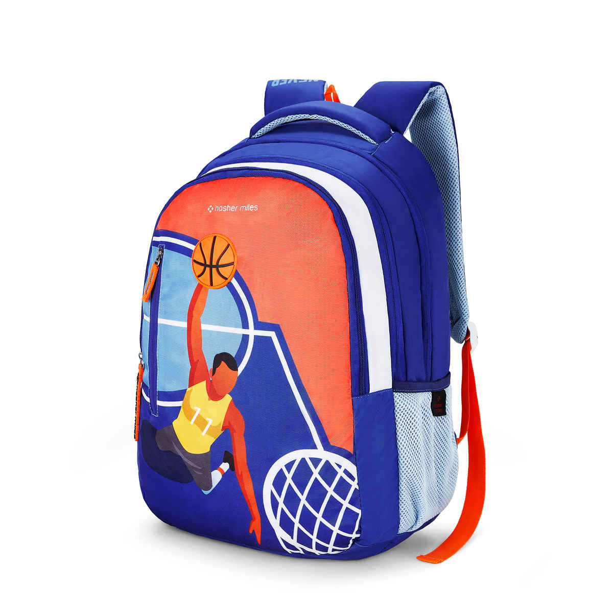 Nasher Miles Basketball Backpack- Unisex-3 Compartment College Bag And School- Blue- 45L