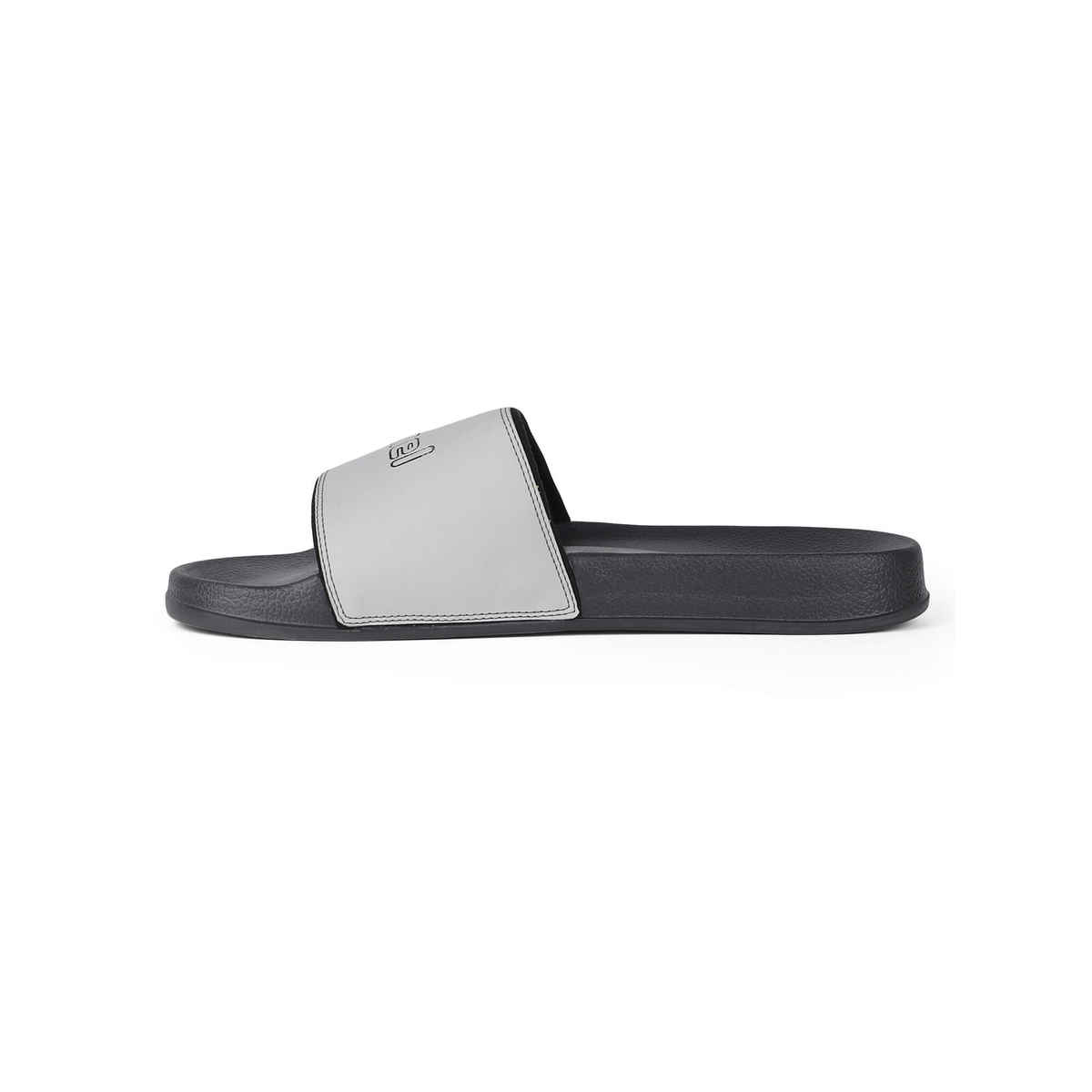 hummel Classic lightweight slides for Men with Cushioned Sole and Arch Support | Silver Grey | 9