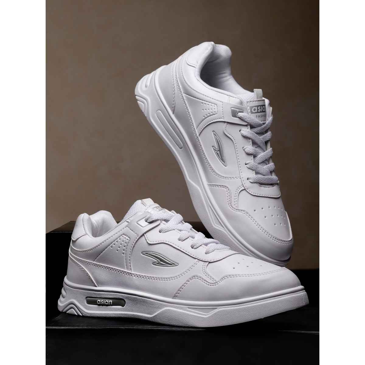 Asian Boston-01 Men Sneakers White-Navy-Red (Size-10)