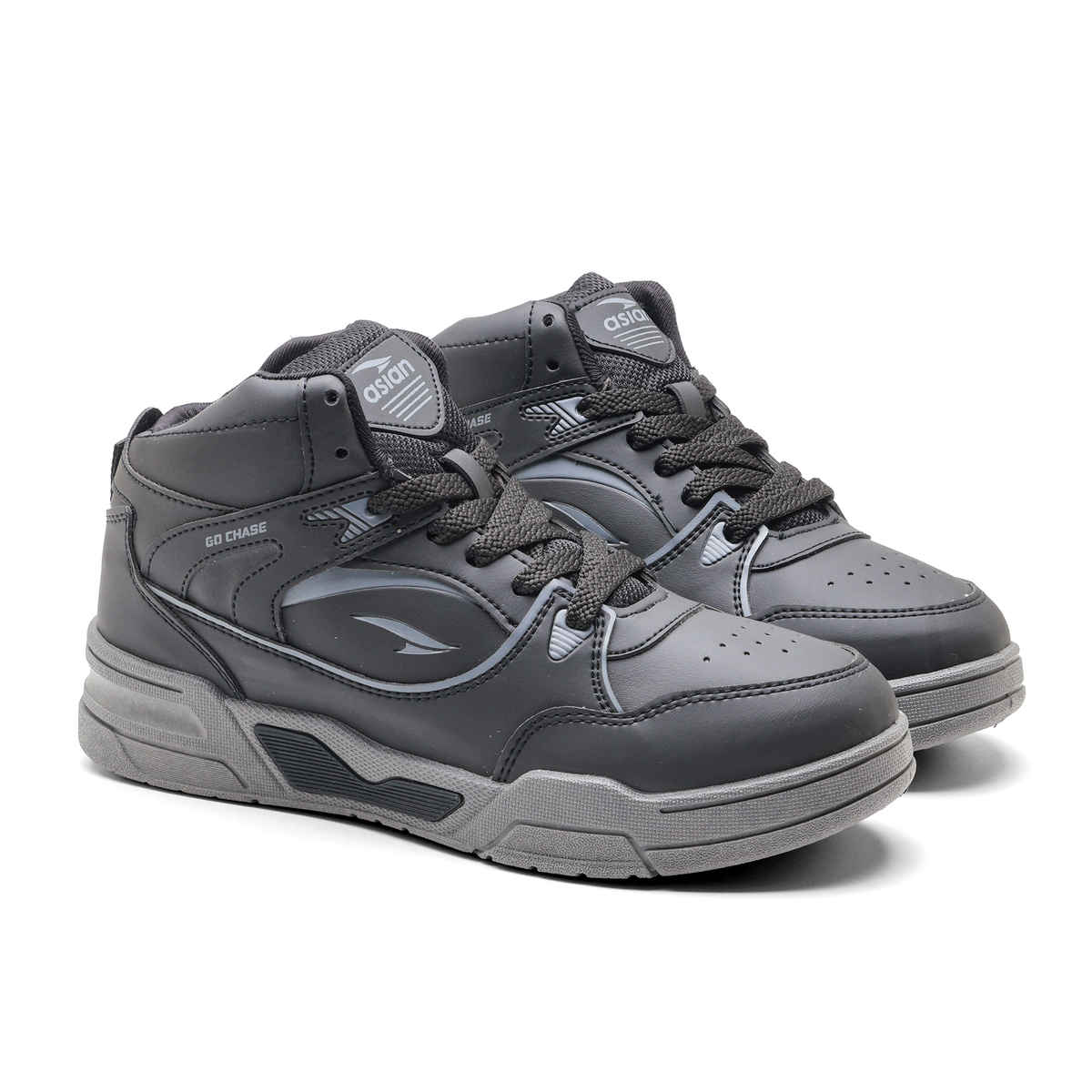 Asian Men's Casual Sneakers | Tango-11 | Black and Grey - UK 6
