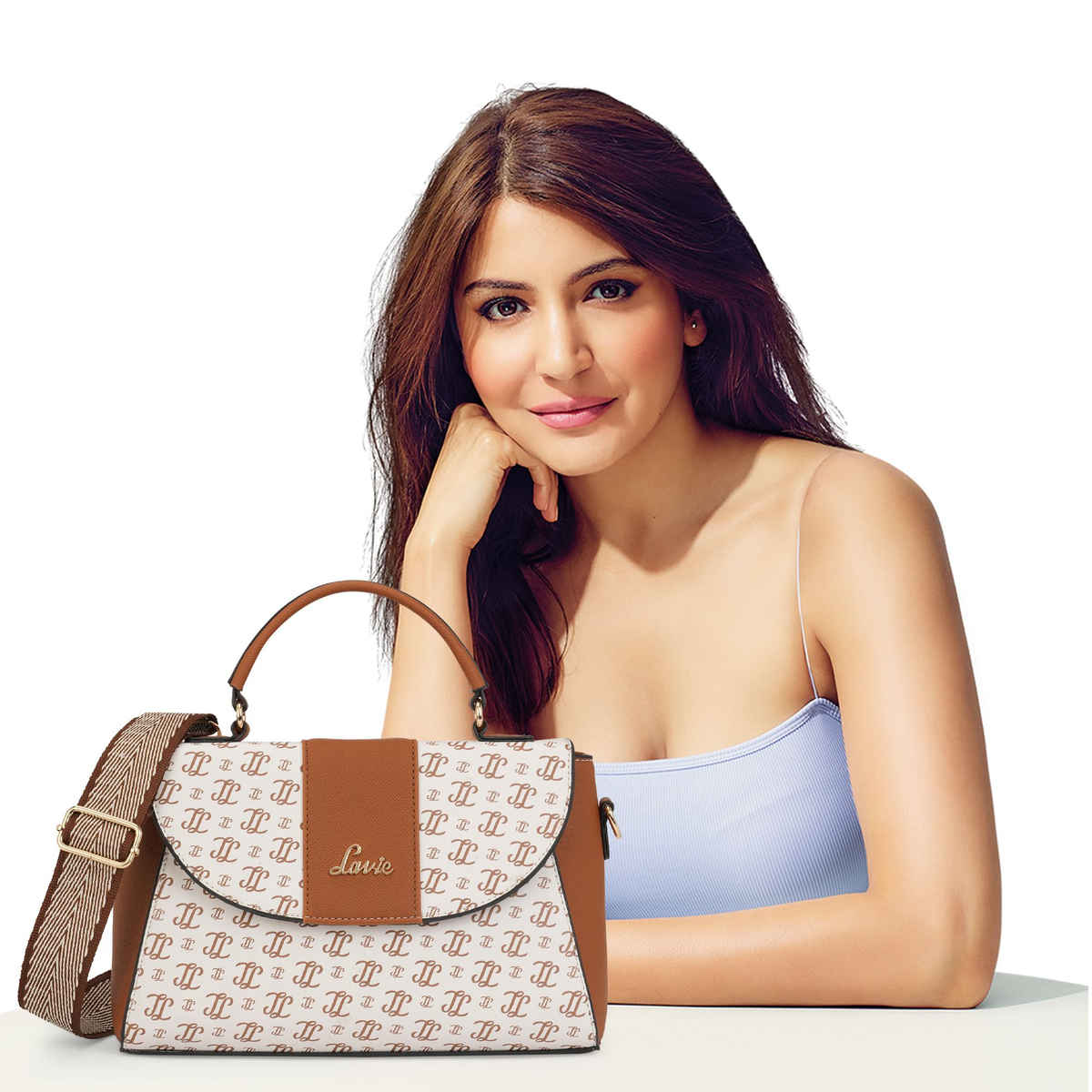 Lavie Women's Mono LL Becky Flap Satchel Handbag | Offwhite