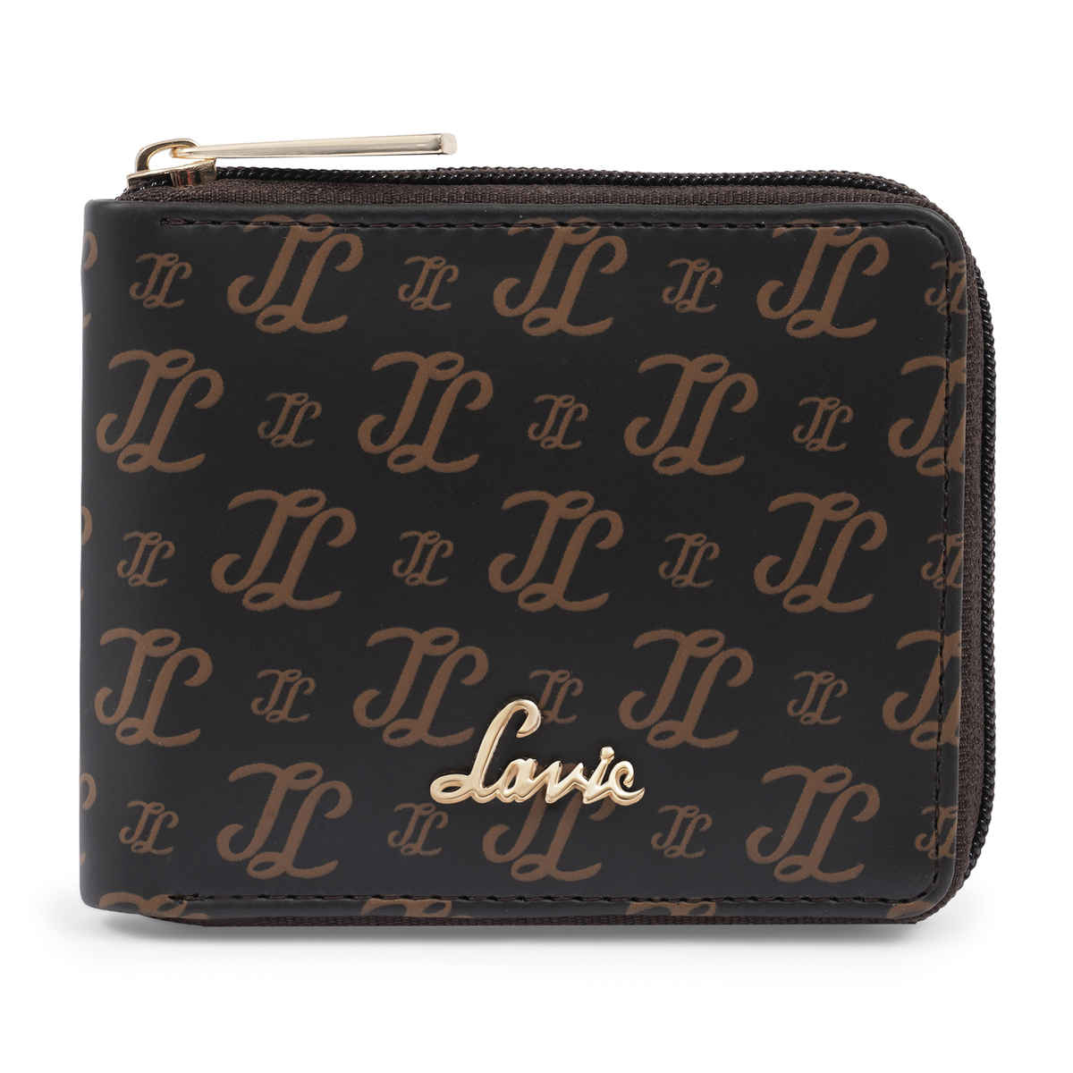 Lavie Women's Sacy Monogram LL Print Small Zip around Wallet | Choco