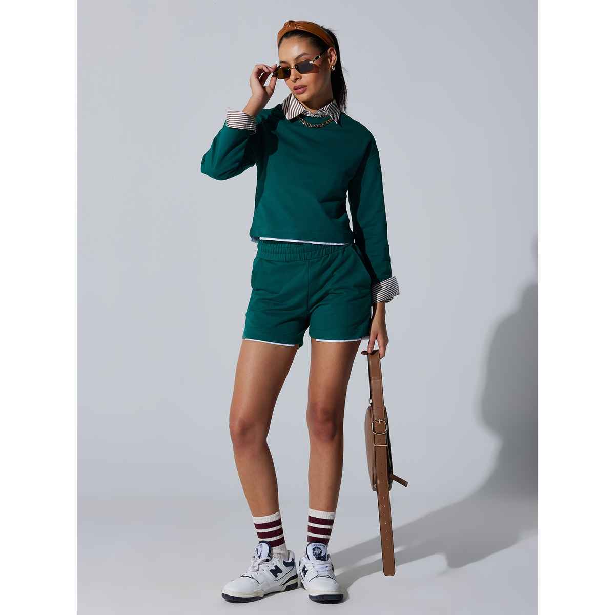 Cava Athleisure Green Zenfeel Shorts for Women | XXL