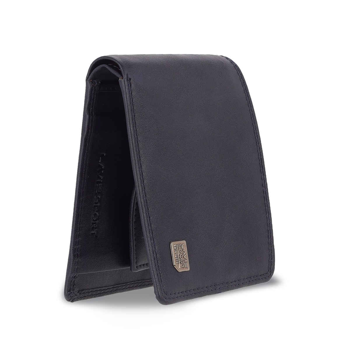 Lavie Sport Men's Solid Faux Leather Bi-Fold Wallet | Navy | (12 x 1.6 x 9 cm)