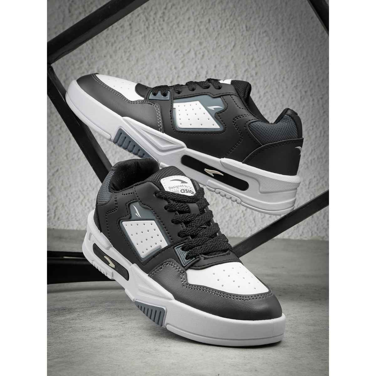 Asian Men s Mexico-02 Black Grey Sneakers | UK-9