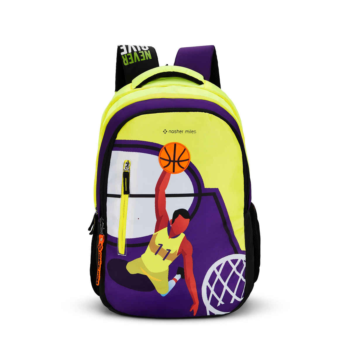 Nasher Miles Basketball Backpack- Unisex-3 Compartment College Bag And School- Purple- 45L
