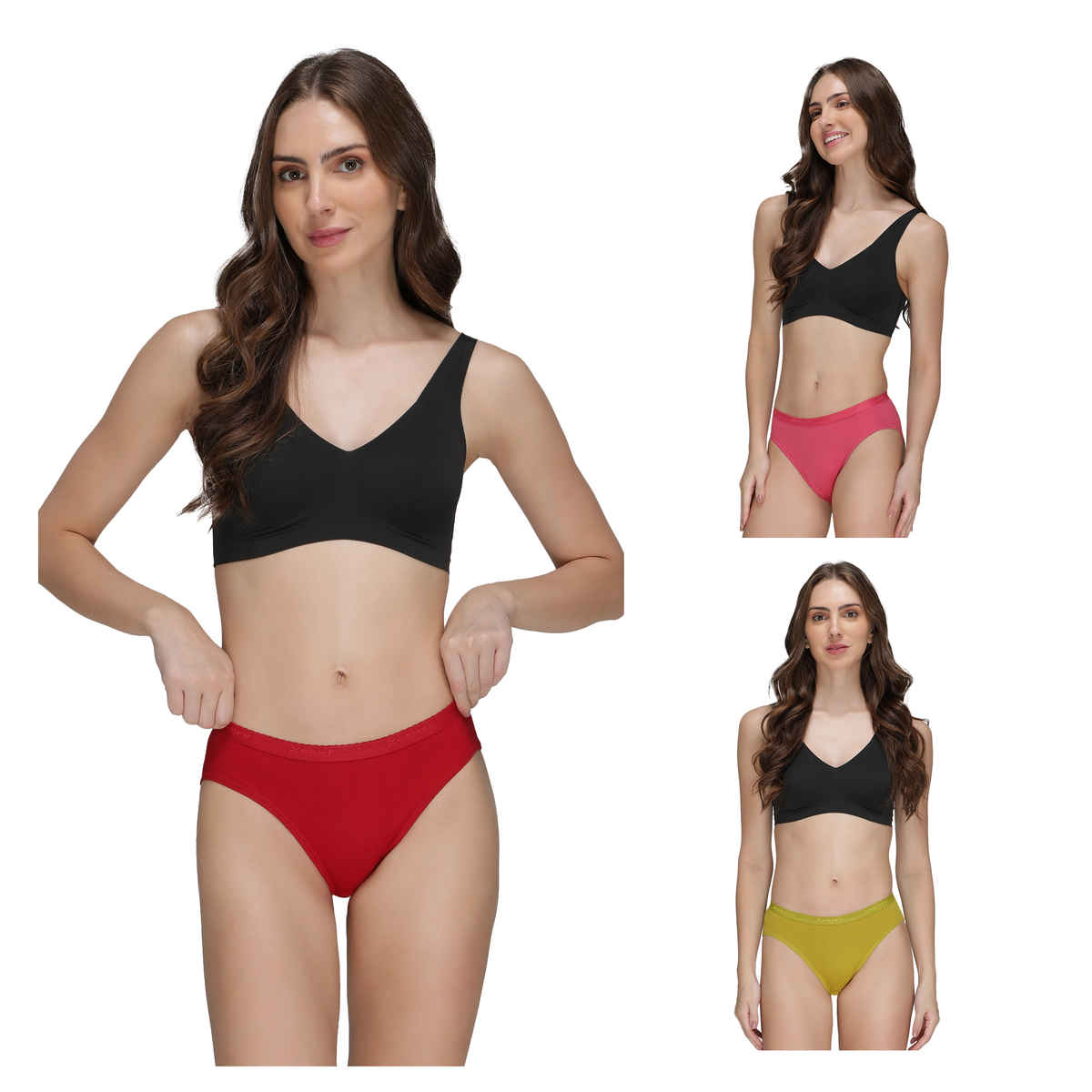 Amul Comfy Women's Cotton Plain Panty | Outer Elastic | Assorted - 85 cm