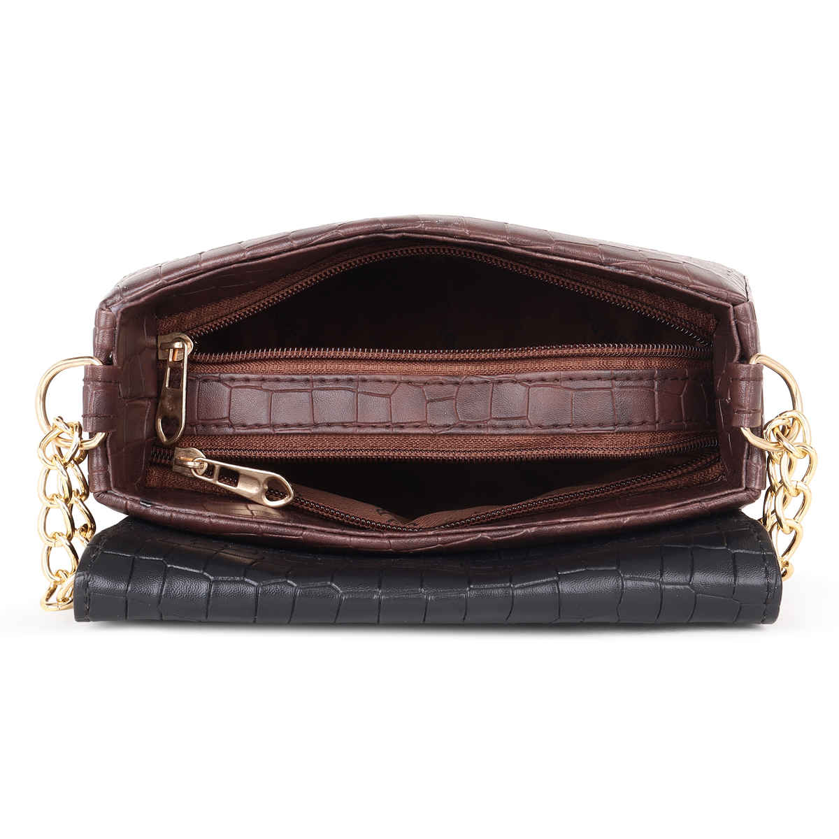 Legal Bribe Stylish Crock Sling Bag | Brown/Black | LB2057