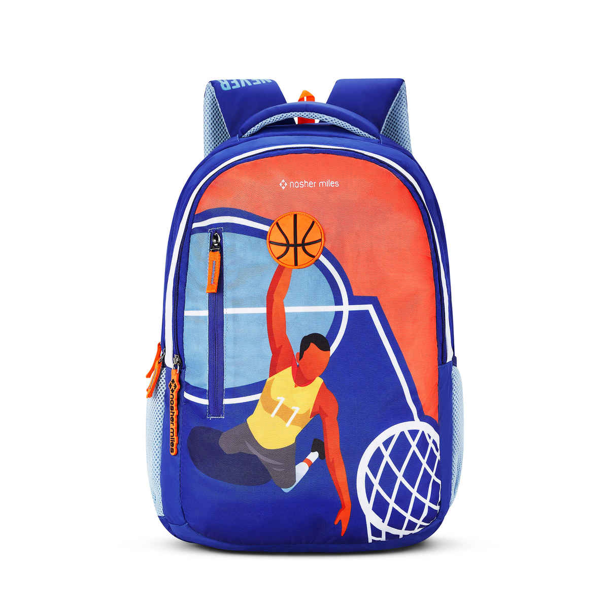 Nasher Miles Basketball Backpack- Unisex-3 Compartment College Bag And School- Blue- 45L