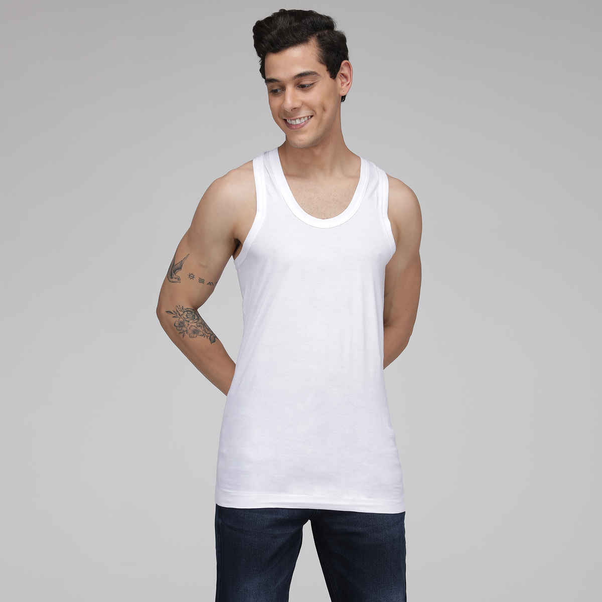 Sporto by Macho Men's Fine Vest Pack | White - 95 cm