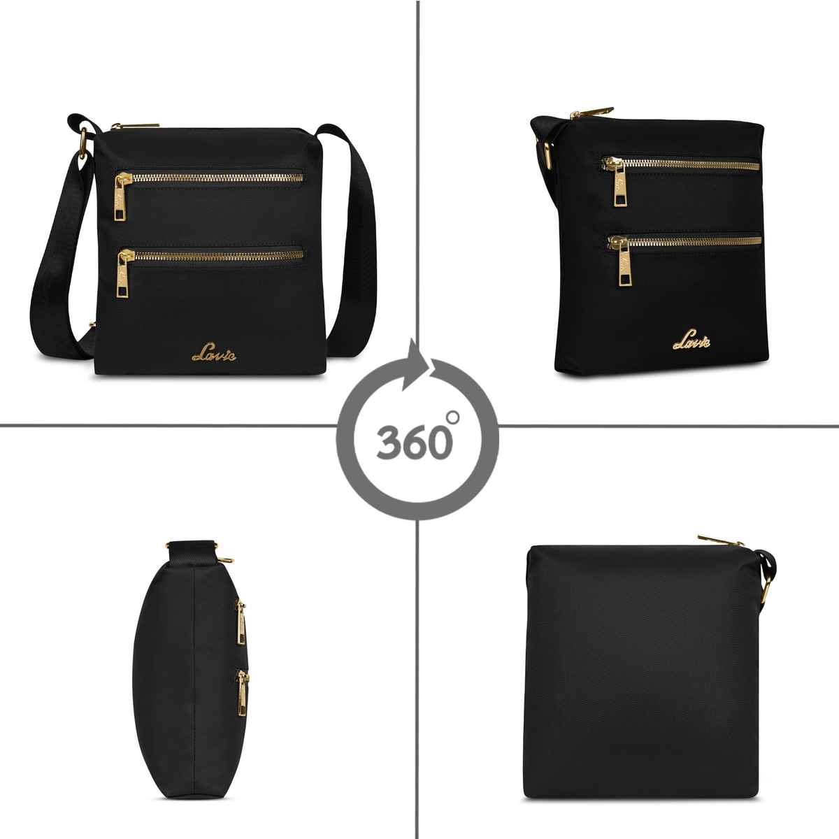 Lavie Women's Miko Top Zip Cross Body Sling Bag | Ladies Purse Handbag | Black