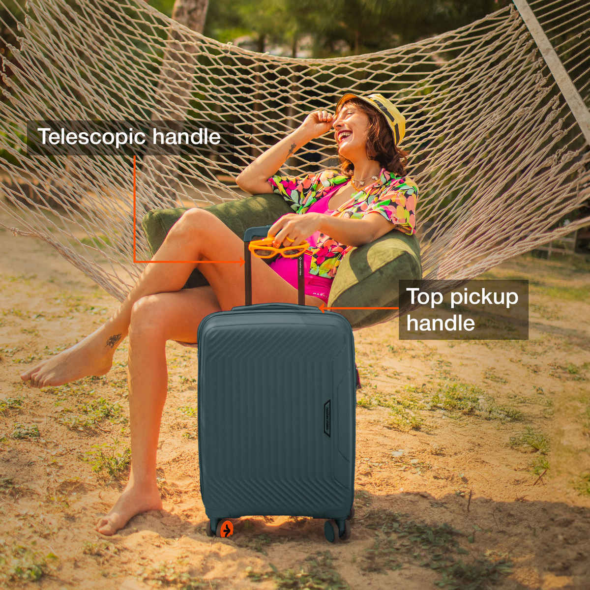 Nasher Miles Coorg Cabin Hard Side Polypropylene 20 Inch-55 cm Trolley Bag (Olivegreen)