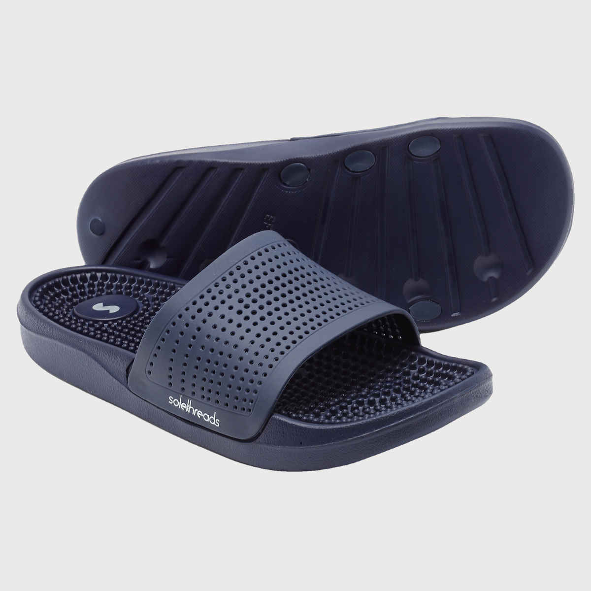 Solethreads Accuwalk Navy Slides for Men | Size - India-UK 9
