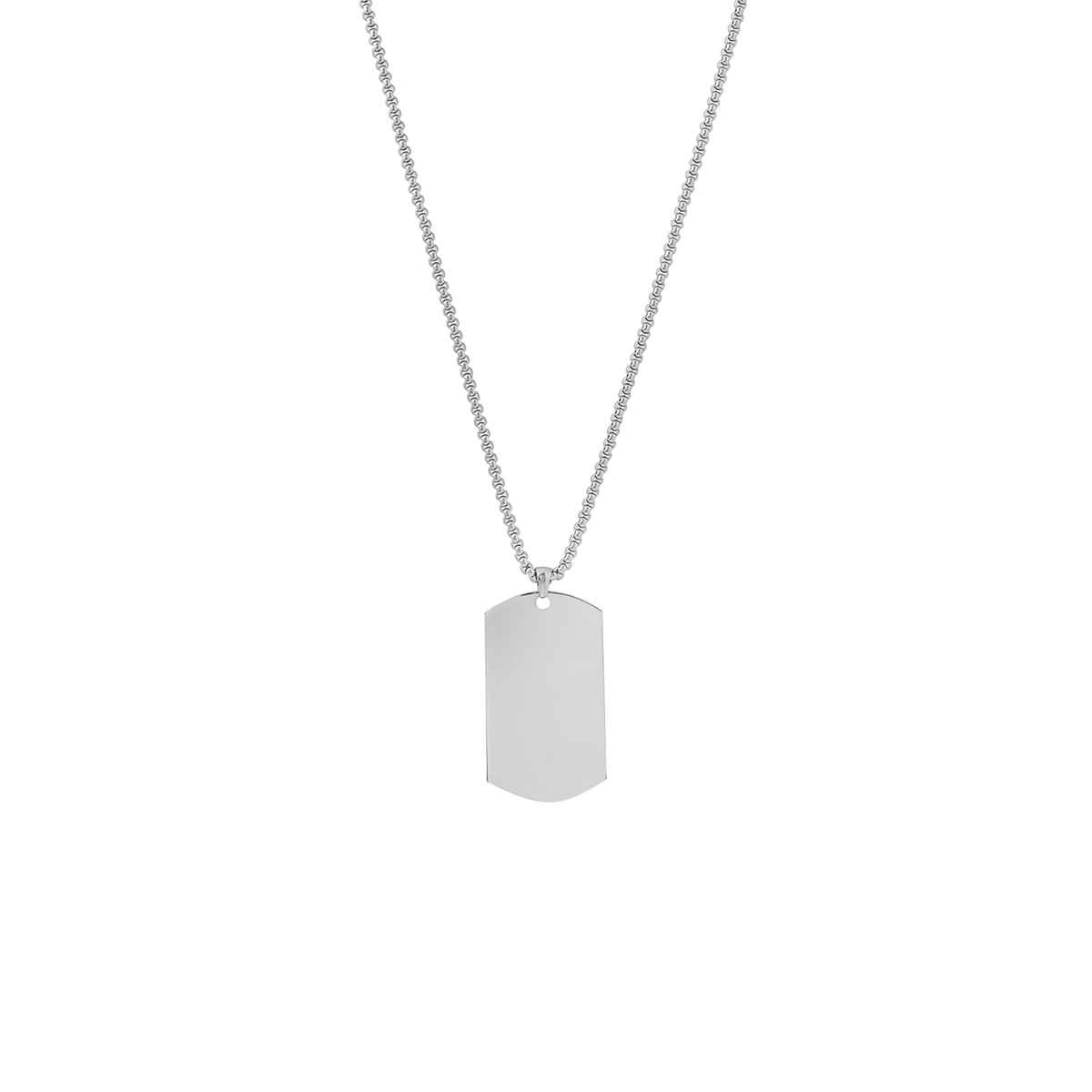 Yellow Chimes Stainless Steel Tag Pendant Necklace | Silver Plated