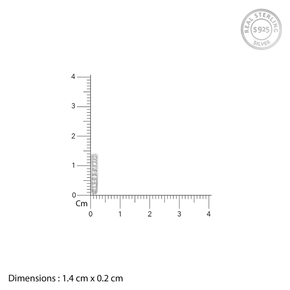 Giva Silver Zircon Shining Hoop Huggies Earrings